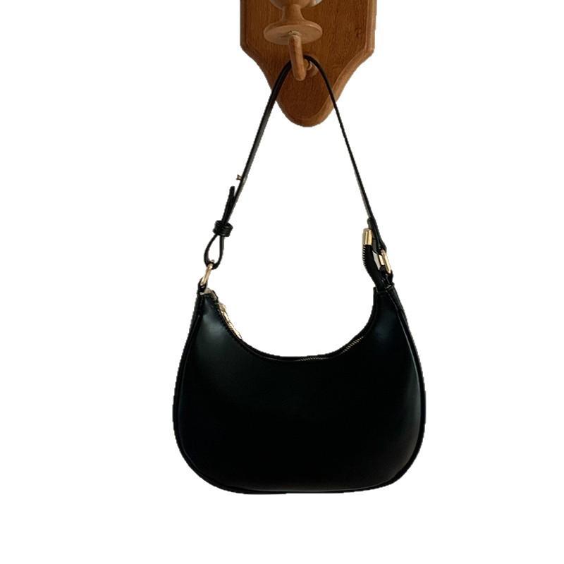 Mini Crescent Shoulder Bag Women PU Leather Crossbody Urban Minimalist Small Handbag Daily Use