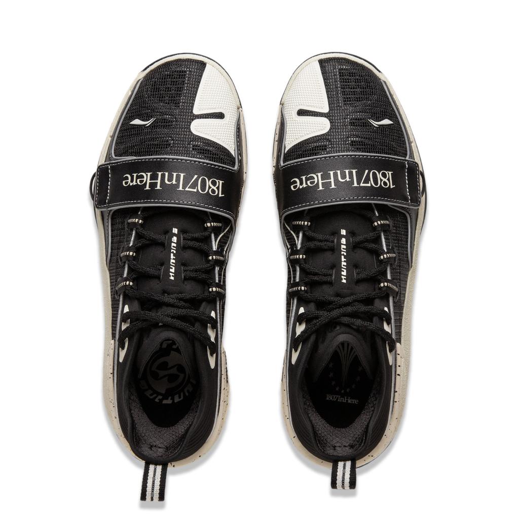 New 1807 X LiNing Cushioning, Slip Resistant, And Abrasion Resistant Low Top Basketball Shoes Men's Black Beige White ABFV027-2