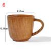Wooden Cup Wood Coffee Tea Beer Juice Milk Water Mug Coffee Beer Mug with Wood Handle Retro Office Kitchen Drinkware Accessories