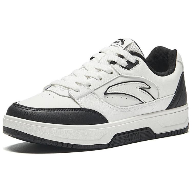 Anta Comfortable Breathable Non-Slip Durable Low-Top Skate Shoes Women sneakers Black White 122438012-2