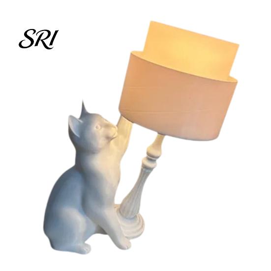 LED Cat Night Light Naughty Table Lamp 3D Printed Tipping Ornament Creative Bedside for Living Room Bedroom Home Decor Animal