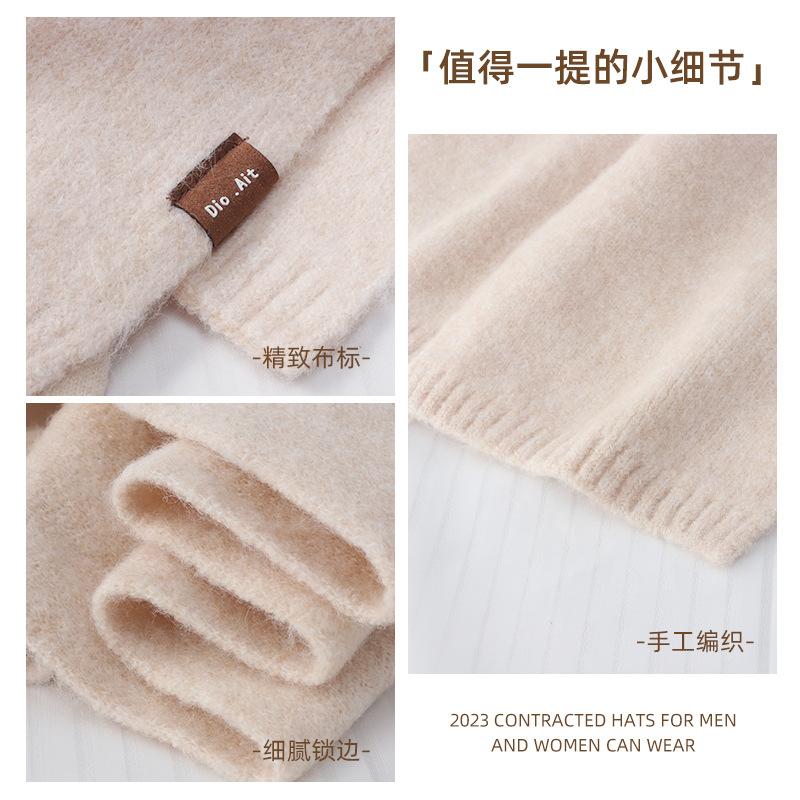 Solid color knitted scarf women's autumn and winter thickened warm scarf women's birthday gift versatile couple scarf