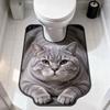 Quick-dry Bathroom U-shaped Mat Non-slip Bath Mat Fun Toilet Floor Rug  Household