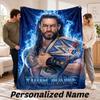 Custom Name WWE LOGO Flannel Throw Blanket Personalized Text Soft Blanket Bed Sofa Gift