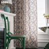 1 stk LOZUJOJU Mote Retro Floral Bomull Lin Trykt Duskel Halvmørkleggende Gardiner for Små Vinduer Balkong