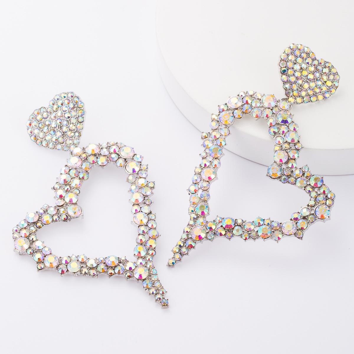 

Серьги «Любовь», женские стразы в форме сердца, большие серьги Super Flash, индивидуальные серьги для ужина серебряный