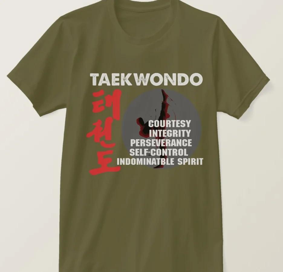 Fashion Design Taekwondo Tenets Tae Kwon Do TShirt Summer Cotton Short Sleeve ONeck Mens T Shirt New S3XL