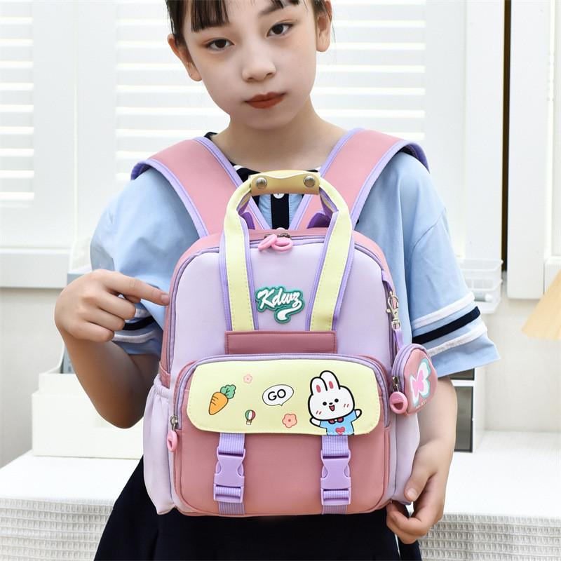 Cartoon Cute Rabbit Astronaut Printed Childrens Backpack With Wallet For School
