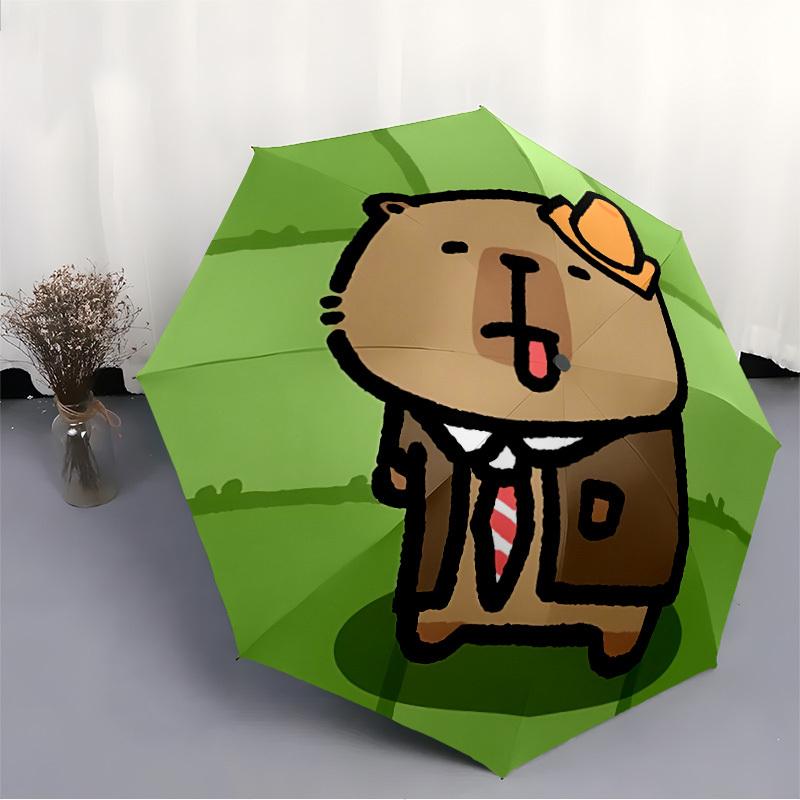 1pc Capybara Umbrella - Portable Home Essential, Durable Iron Frame with Rod Structure, Fashion Lovers yy250910003