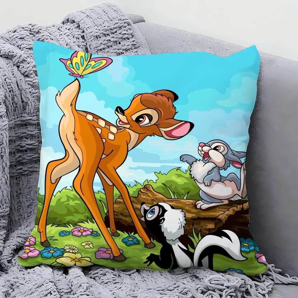 1Pc Animated B-Bambi Fairy Tale Pillow Case Square Pillow Bedroomsofaleisurecomfortcushion Car Living Room Home Decoration 40X40