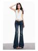 Jeans Micro-Flare a Vita Bassa Yi Mengling - Pantaloni Flare Elasticizzati Lavati da Donna, Primavera/Autunno