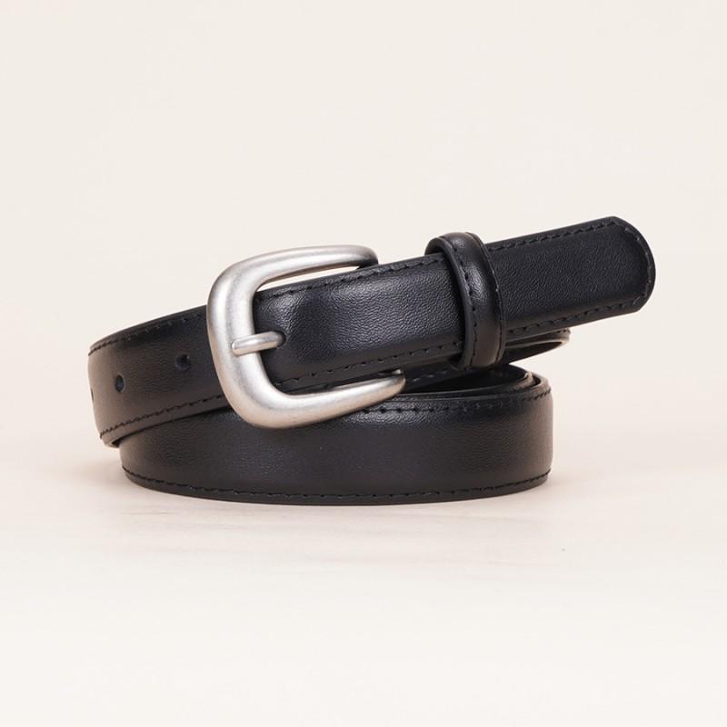 Womens Genuine Leather Belt With Pin Buckle Soft Cowhide Wide 2-4cm Classic Minimalist Design Casual Pants Waist 105 cm