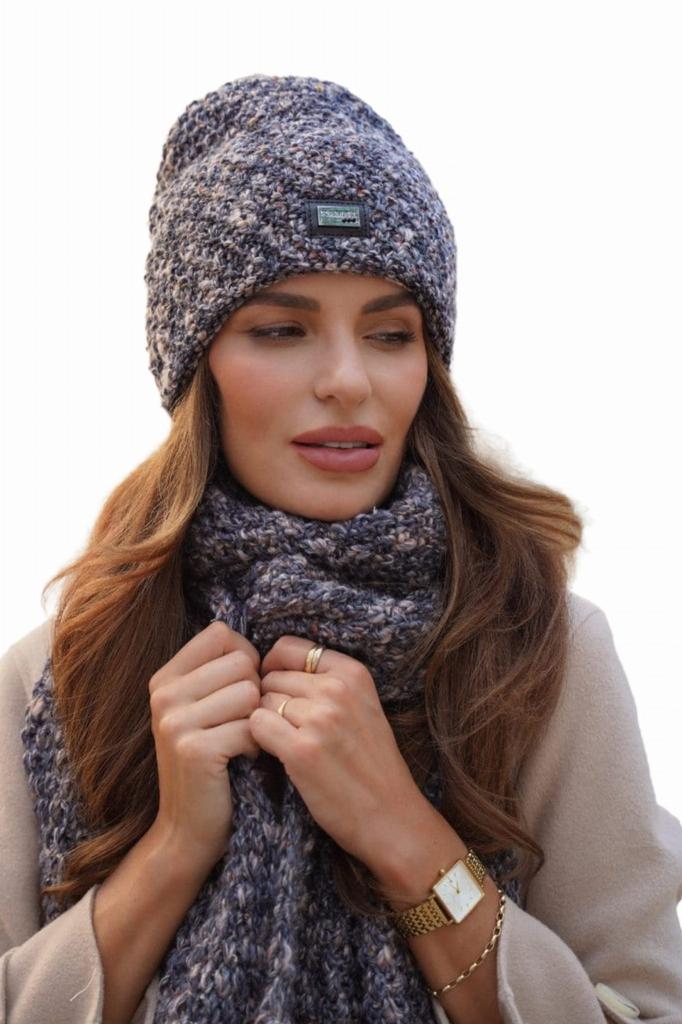 Winter Set Hat with Scarf Color Jeans Kamea-Dotto