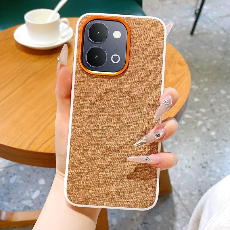 Applicable To Vivoy51pro Mobile Phone Case iQOOZ11 Magnetic Case iQOOZ11x Cloth Pattern Protective Case Y500i Hard Case