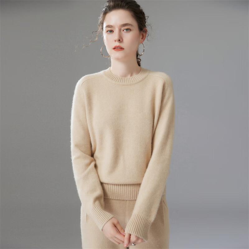 Fanzhen Women's Cashmere Blend Round Neck Sweater