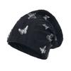 Women's Butterfly Print Pleated Stretchy Turban Headwrap Casual Snood Hat