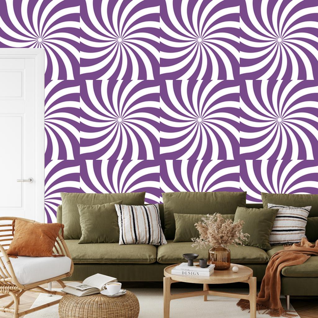 Hippie background wallpaper purple, white and light gray 50x1000