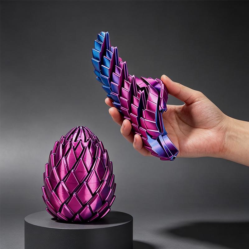 Transformable 3D Printed Dragon Egg: Rotating Telescopic Decompression Ball Toy for Kids and Adults