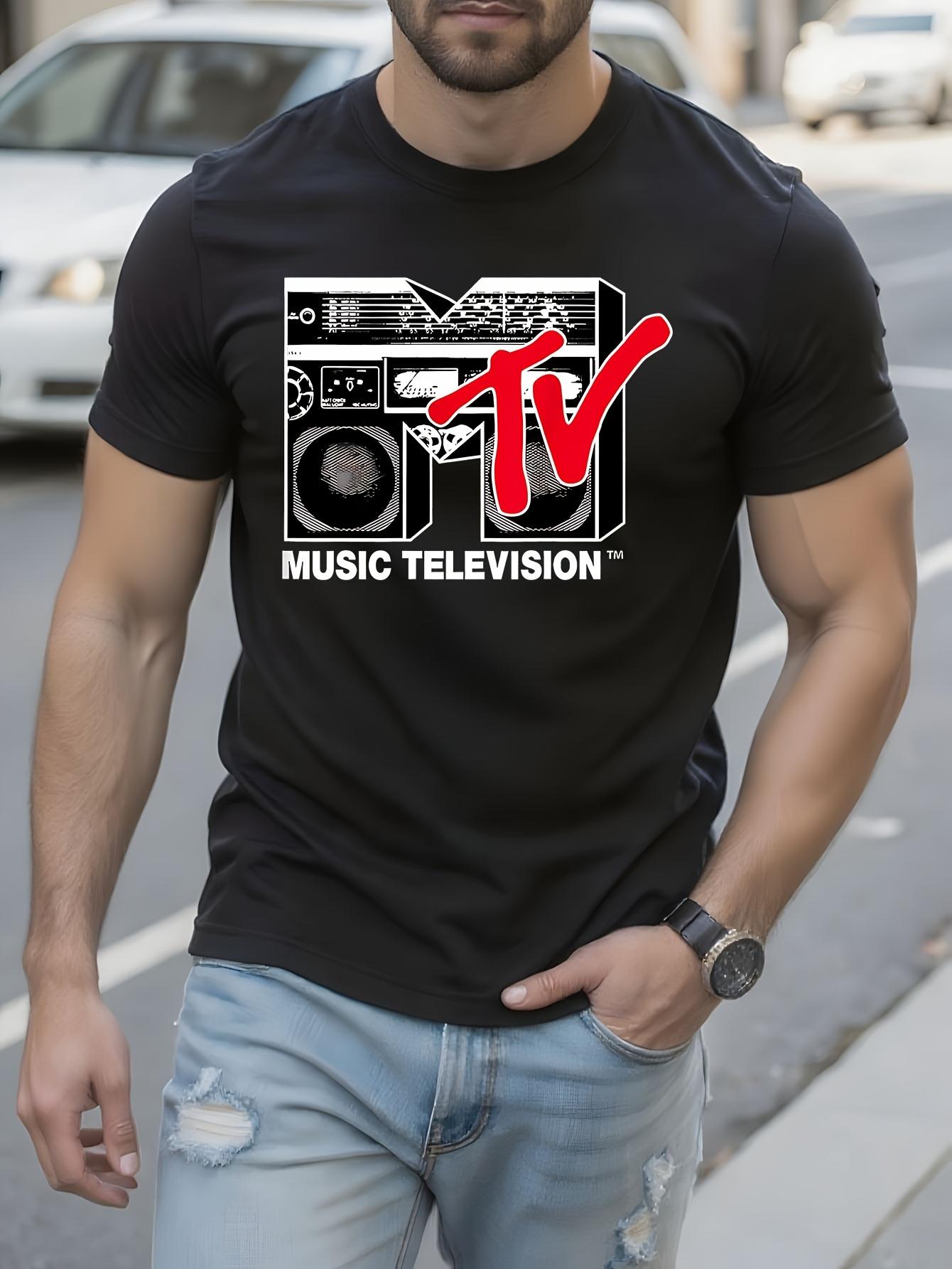 MTV Logo Red Boombox Pattern Tshirt T-shirt XL