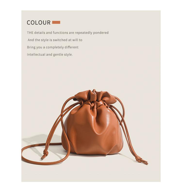 Damen Vielseitige Kordelzug-Bucket-Bag – Schicke High-End-Pendler-Umhänge- und Schultertasche