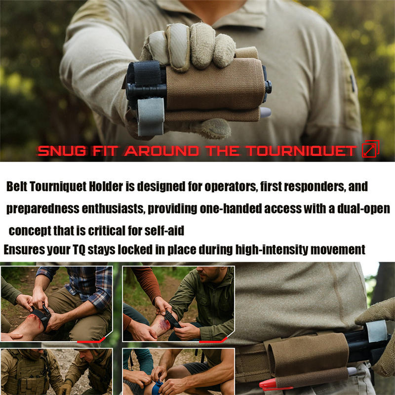 1PC Elastic Tactical Tourniquet Holder Retention Band Sleeve Pouch Horizontal Battle Belt Accessory for Emergency Medical Suppli