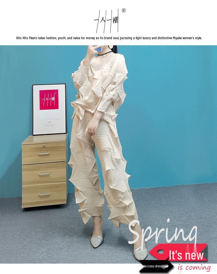 Plissierte Miyake Diamond Neun-Punkt Unregelmäßige Ananas-Hose - Frühjahr/Sommer-Kollektion 2025 [Auf Lager]