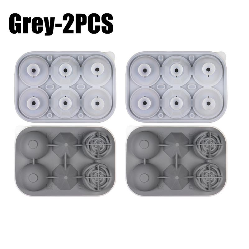 Large Silicone Ice Cube Tray with Lid Rose Diamond Ice Hockey Round Sphere Mold for Whiskey Cocktails Bourbon Easy Release