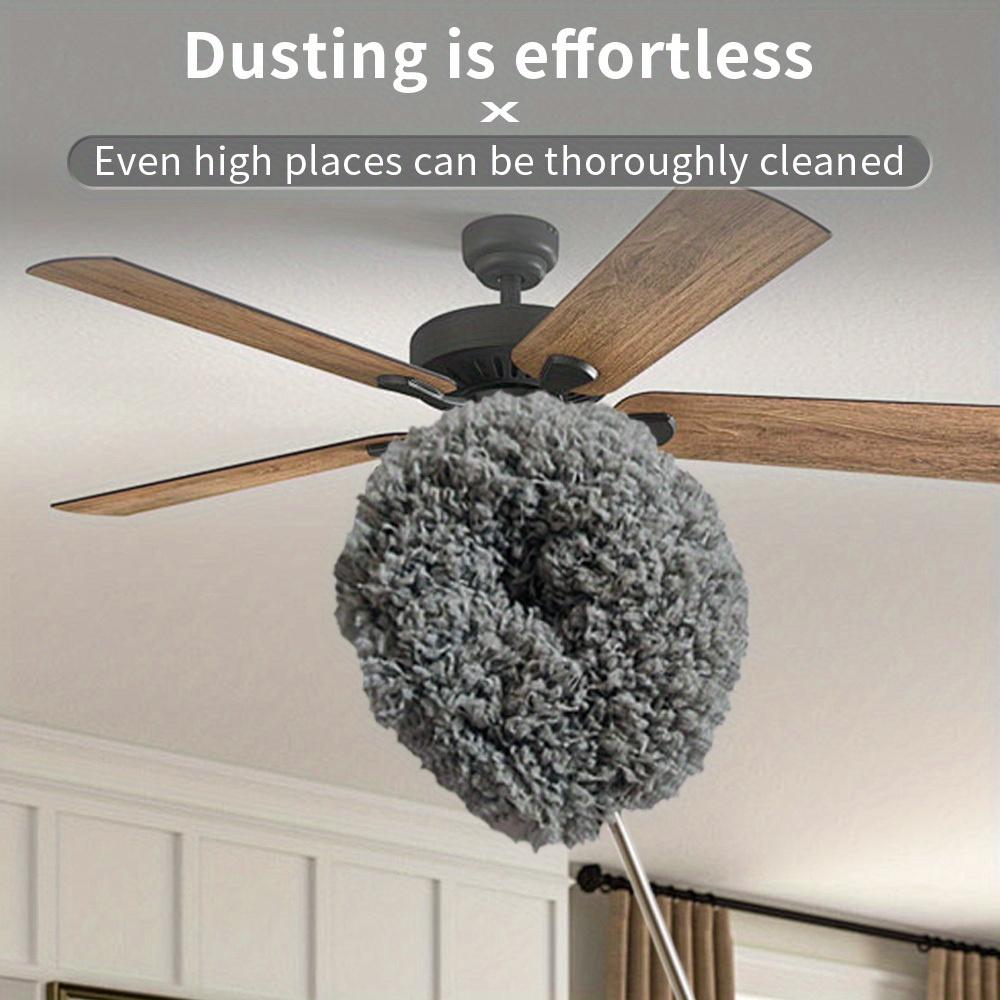 Long-Reach Microfiber Cleanning Duster Telescoping Pole&Ultre-Fine Fiber Head Efforless Dust Removal Perfect for Ceilings Furniture&Vehicles Clean