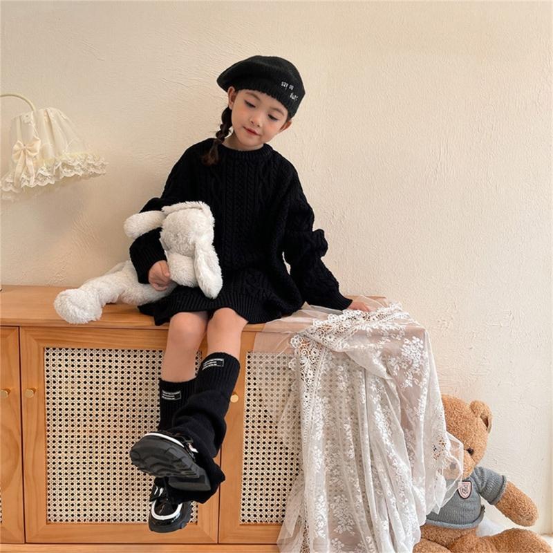 Fashion Knit Leg Warmers for Little Girls Knee High Socks for Dress Toddler Winter Slouchy Socks Thicken Warm Leggings