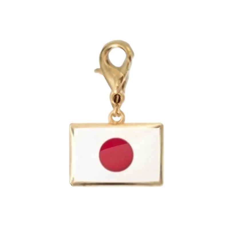 Braccialetto con Charm Bandiera in Acciaio Inossidabile con Moschettone, Gioiello Ciondolo Paese per Regalo di Viaggio Accessorio Stile