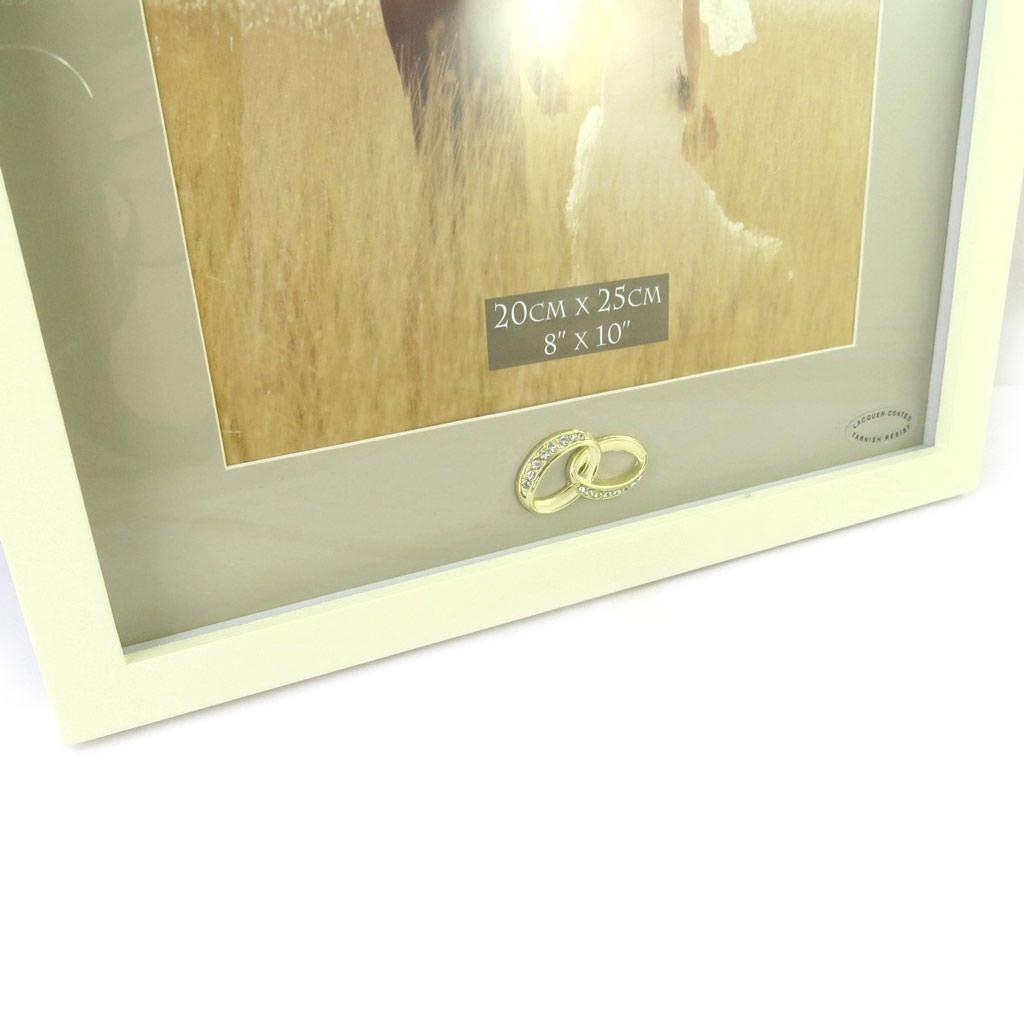 Les Trésors De Lily [M7731] - Ivory 'Romance' Photo Frame (20x25 Cm) Gold Wedding Rings