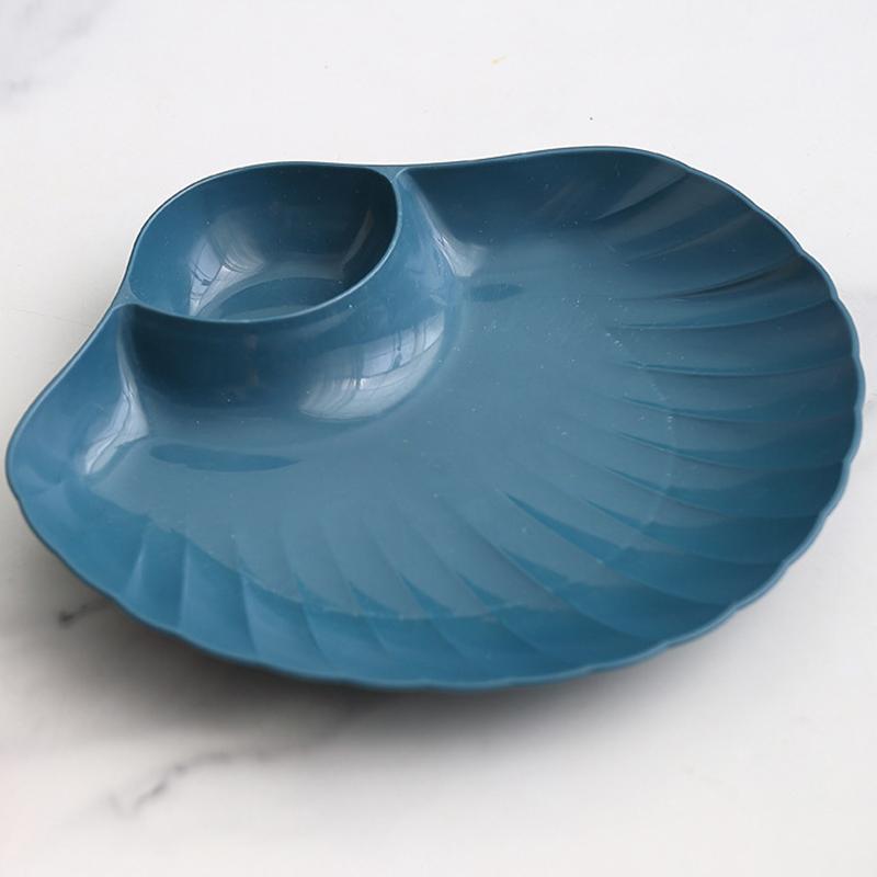 Kitchen Breakfast French Fries Plate With Seasoning Sub-Grid Household Snack Dry Fruit Plate Children Cute Table Spit Bone Plate