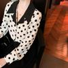 Damen Polka Dot Chiffon Shirt Modisches und stilvolles Damen Shirt Elegantes Top