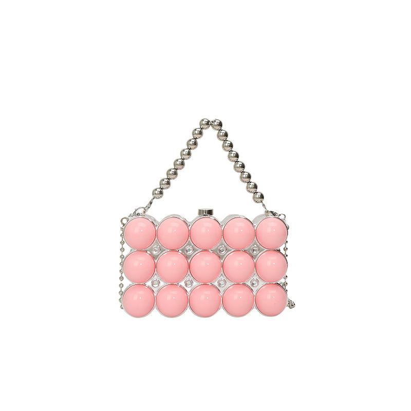 Acrylic egg box bag, European and American candy color dinner bag  new little fresh girl versatile chain bag