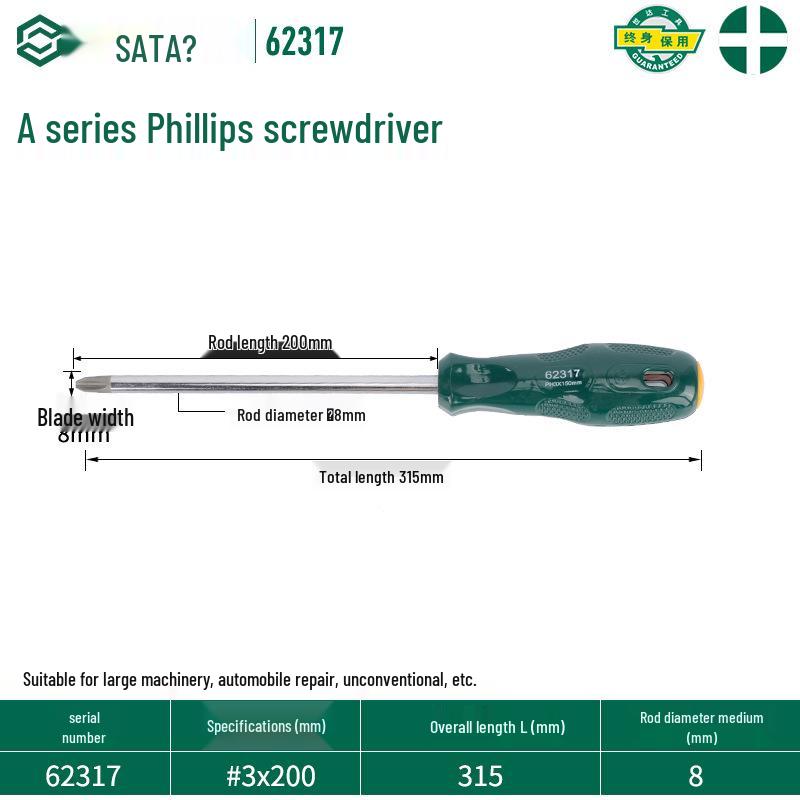 SATA 62303 Phillips Magnetic Screwdriver, 62304 Torx Screwdriver, A Series 62302