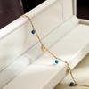 Metallic Turquoise Geometric Disc Anklet with Star and Butterfly Ornaments - Cold Temp Niche Style Accessories
