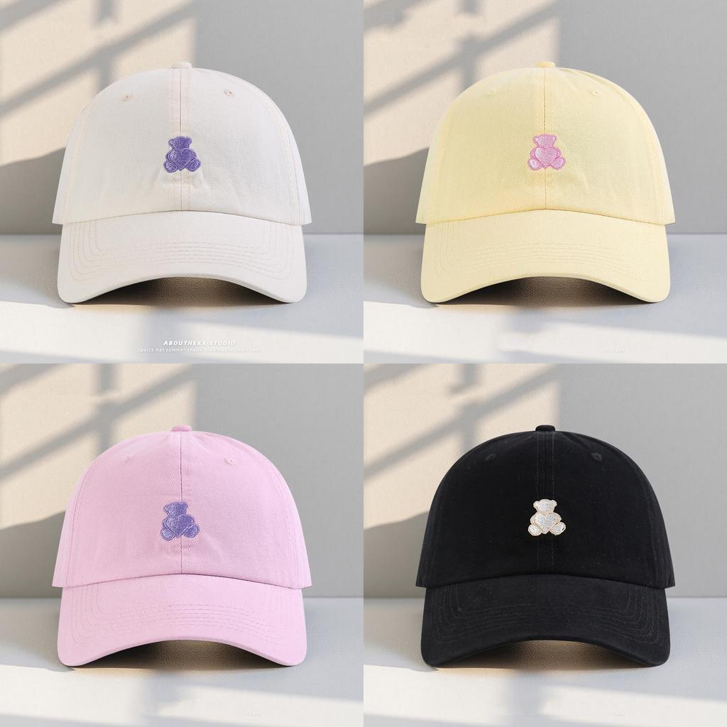 Love Heart Bear Embroidered Baseball Cap With Wide Brim Sunshade For Women Summer 2025