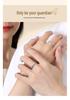 Kleiner Prinz & Rose Sterling Silber 999 Partnerringe - Koreanischer Stil, Hochwertige gehammerte Textur, Verstellbar.