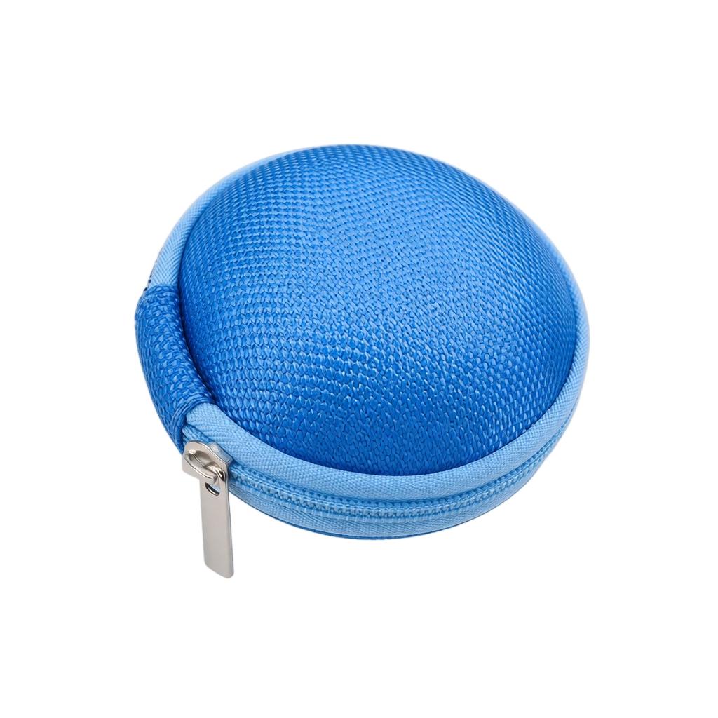 Compact Round EVA Hard Shell Case Small Storage Organizer for Earplugs Data Cables and Small Accessories Portable Zipper Closure