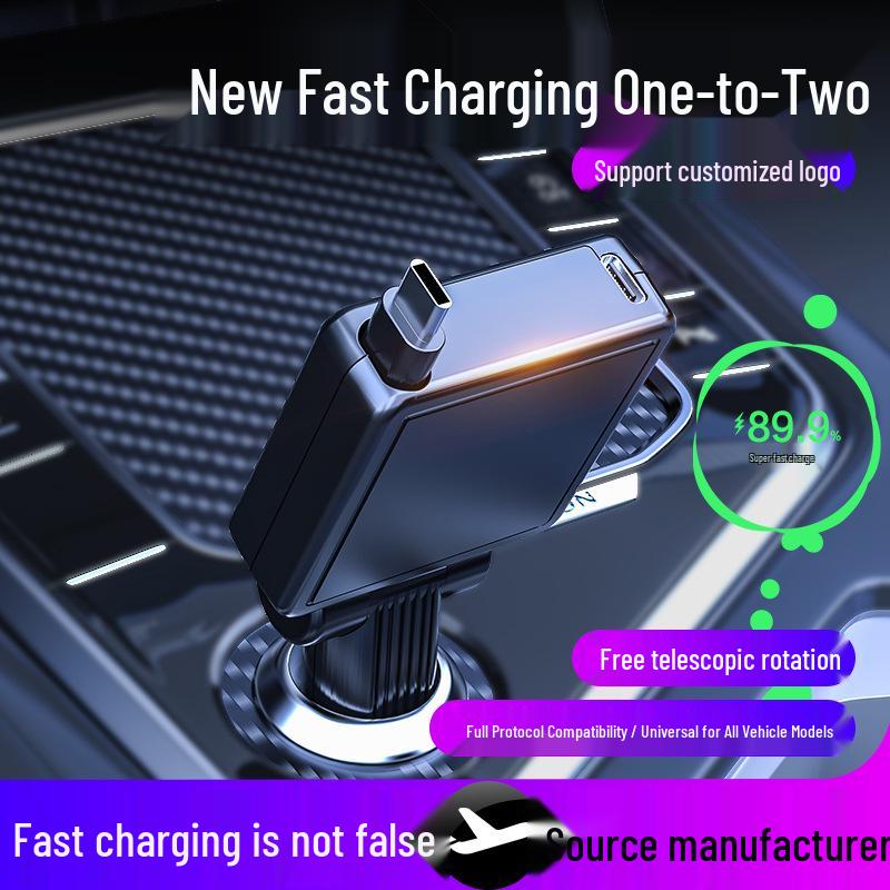 

Retractable Car Charger: Foldable, Fast TYPE-C Charging for Mobile Phones