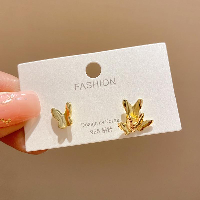 

Circle Earrings Fresh Earrings Simple All-Match Petal Flower Earrings for Women 1.6cm золотий