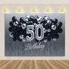 50th Birthday Party Decoration Backgound Surprise Colorful Glitter Balloon Cake Gift Banner Family Happy Photography Studio Prop