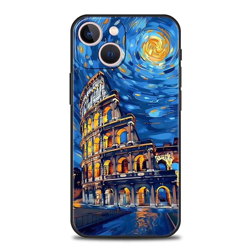 Landscape Art Phone Case For iPhone 16 13 15 14 12 11 Pro MAX XR X SE XS 7 8 Plus Soft TPU Shell Cover