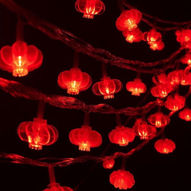 Chinese New Year LED Red Lantern String Lights