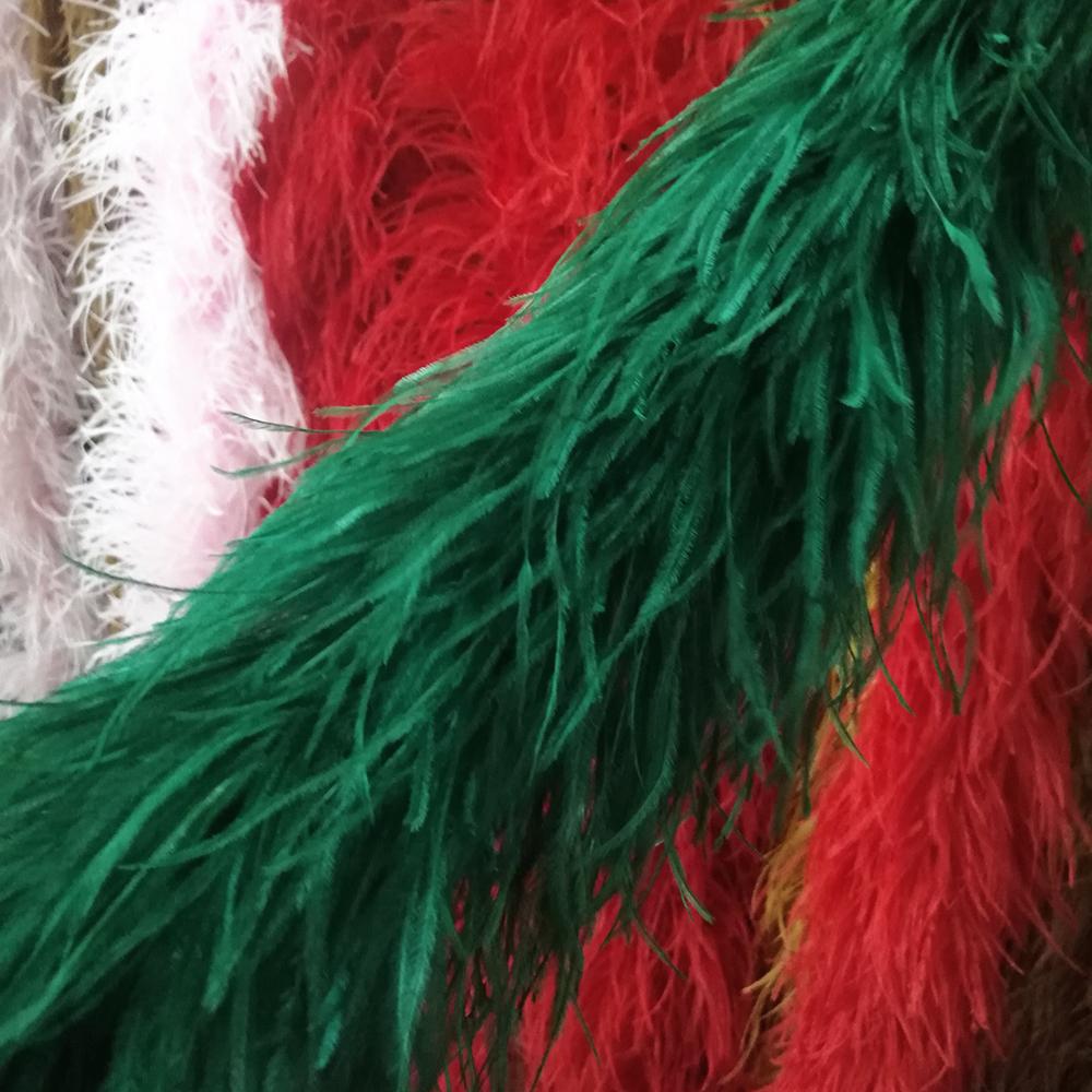 2 Metes Fluffy Ostrich Feather Boa Trim for Party Shawl Craft Ostrich Feathers Boa Wedding Dress Decoration Scarf 5/10/15/25ply