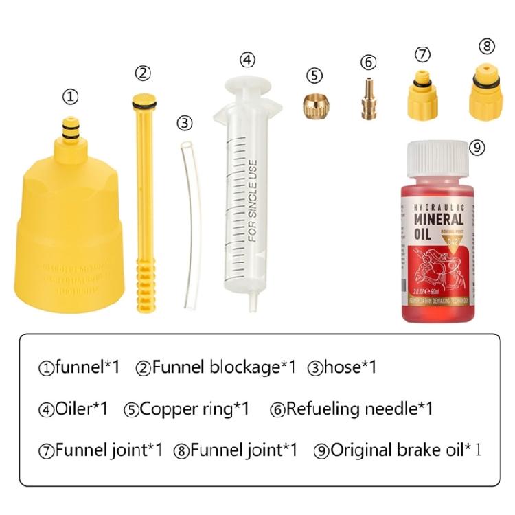 Kit di Spurgo Olio Freni a Disco Idraulici per Biciclette Oli Minerali per Freni a Disco Idraulici Set di Attrezzi Professionali Attrezzi per la Riparazione della Bicicletta
