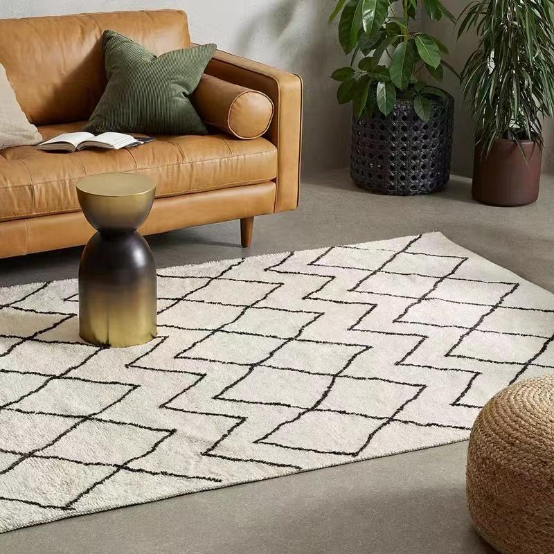 Minimalist Lines Living Room Decoration Carpet Fluffy Soft Mat Bedroom Decor Rugs Cloakroom Lounge Rug Home Large Area Carpets