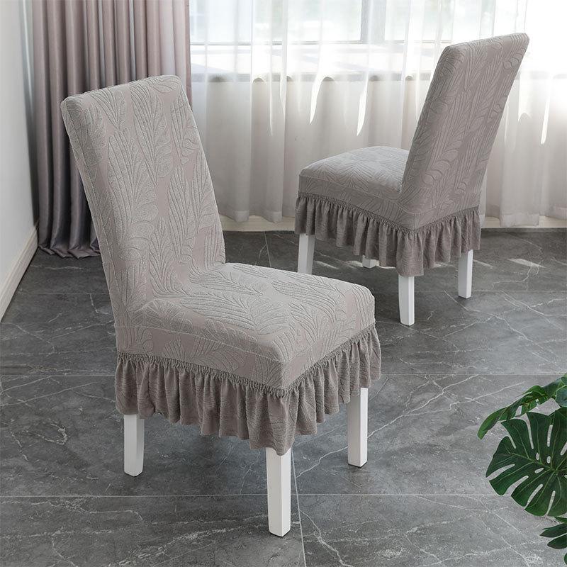 Simple Four Seasons Universal Household Chair Cover Hotel Restaurant Jacquard Skirt Elastic Chair Package Chair Cover