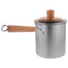 Wood Handle Deep Fryer Pot Strainer Basket Milk Warmer Pot Stainless Steel Frying Pan  French Fries