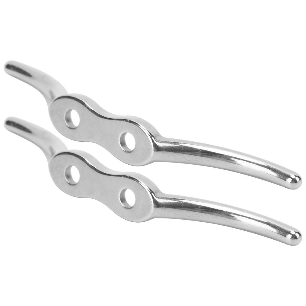 2pcs set 6in Cleat Stainless Steel Flagpole Cleat Hook Flag Halyard Boat Securing Tie Down